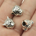 12x11x9mm 3.3g Antique Silver Zinc Alloy Leopard Head Large Hole Beads for Bracelet Jewelry Making