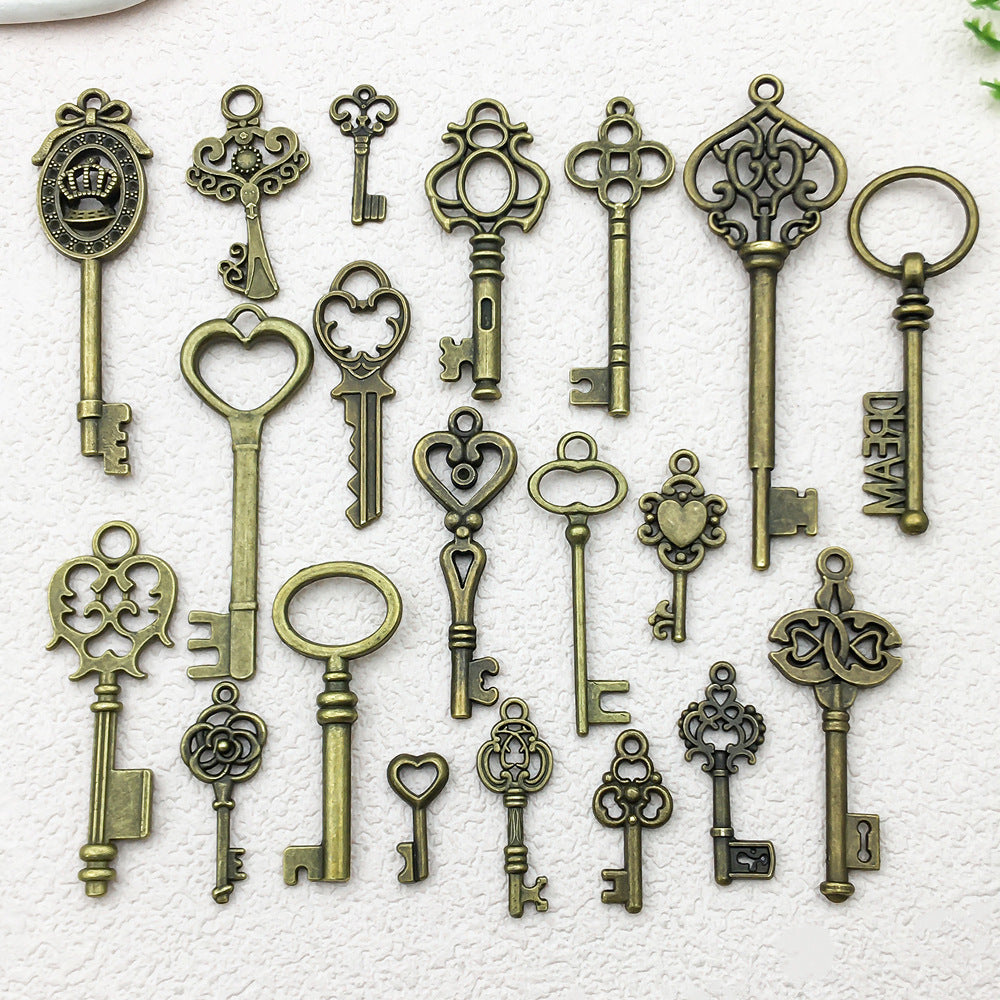 Vintage Zinc Alloy Key Charm Pendant for DIY Bracelet Necklace Earring Jewelry