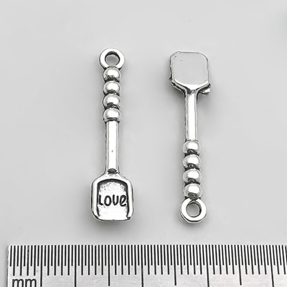Antique Silver Zinc Alloy Spoon Fork Knife Tableware Charm Pendant for DIY Necklace Keychain