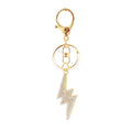 Rhinestone Lightning Bolt Metal Keychain With Lobster Clasp, Seven Options view 5