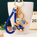 Jeweled Flying Rabbit Fortune Keychains in Four Pictured Colors view 8