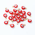 Colorful Evil Eye Enamel Disc Charms with Gold Tone Loops view 3