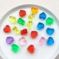 Clear Heart Glossy Charms for Jewelry and Craft Projects view 3