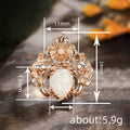 Champagne Gold Floral Opal Teardrop Center Statement Ring view 4