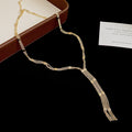 Gold Multi Strand Tassel Y Necklace Ball Square Styles view 8