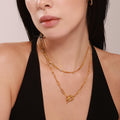Snake Chain Zircon Necklace And OT Toggle Paperclip Chain Styles view 2