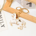 Rhinestone Enamel Horse Keychain Gold Tone Metal Charm view 7