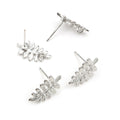 Leaf Shaped Earring Posts with Hanging Loop in Four Finishes view 8