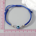 Silver Tone Turtle Blue Evil Eye Adjustable Cord Bracelets view 5
