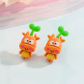 Sprout Topped Cartoon Animal Stud Earrings in Five Pair Designs view 3