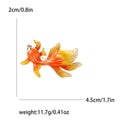 Enamel Flowing-tail Goldfish Brooch In 4 Color Variants view 9