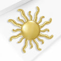 Wavy Ray Sun Brooch in Polished Metal for Jackets and Scarves view 3