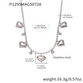 Heart Necklace and Letter Charm Collection in Gold and Silver Tone view 6