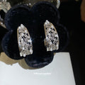Pearl Filigree C Shaped Hoop Earrings Fashion Jewelry view 1