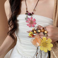 Botanical Cord Pendant Necklaces in Six Floral Designs view 1