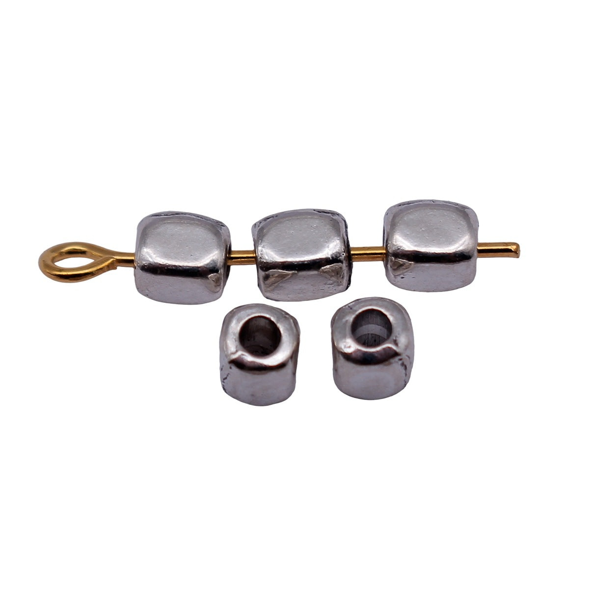 4.4x3.8x3.8mm 0.29g Antique Silver Zinc Alloy Square Small Hole Spacer Beads for DIY Bracelet Jewelry Making