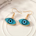 Gold Tone Colorful Resin Realistic Eyeball Hook Earrings view 3