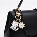 White Cat and Daisy Enamel Clip Keychain Eight-Style Collection view 4