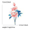 Pink Enamel Peony Brooch Decorative Metal Pin For Jackets And Lapels view 6