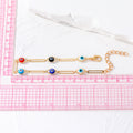 Gold Tone Multicolor Evil Eye Link Bracelet and Necklace Options view 4