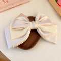 Oversized Layered Satin Bow Hair Clip In Black Pink Or Ivory view 8
