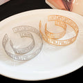Greek Key Open Cuff Choker Bracelet Metal Sets Two Tones view 2