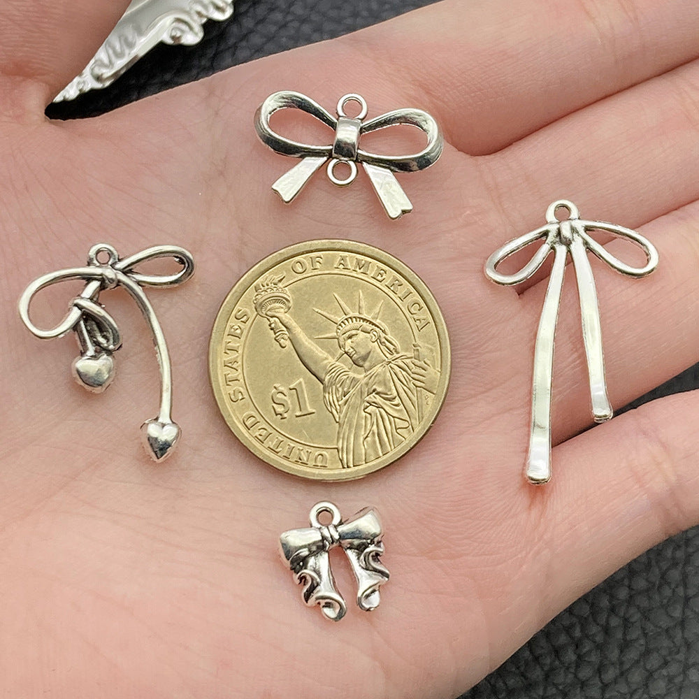 Hollow Zinc Alloy Bowknot Butterfly Charm Pendant for DIY Necklace Bracelet Earrings Making