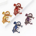 Textured Chinese Dragon Brooch in Four Metallic Colors view 1