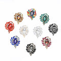 Oval Crystal Wreath Brooch with Faceted Stones for Jackets and Scarves view 1