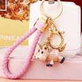 Three Dimensional Calf Keychains in Pink Gold and Silver Tone view 6