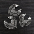 Ornate Fan Shaped Pendants in Two Antique Silver Designs view 4
