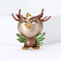 Antlered Owl Brooch in Four Enamel Colorways Clothing Pin view 4