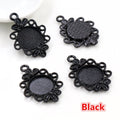 Floral Round Cabochon Connector Trays in Four Finishes view 4