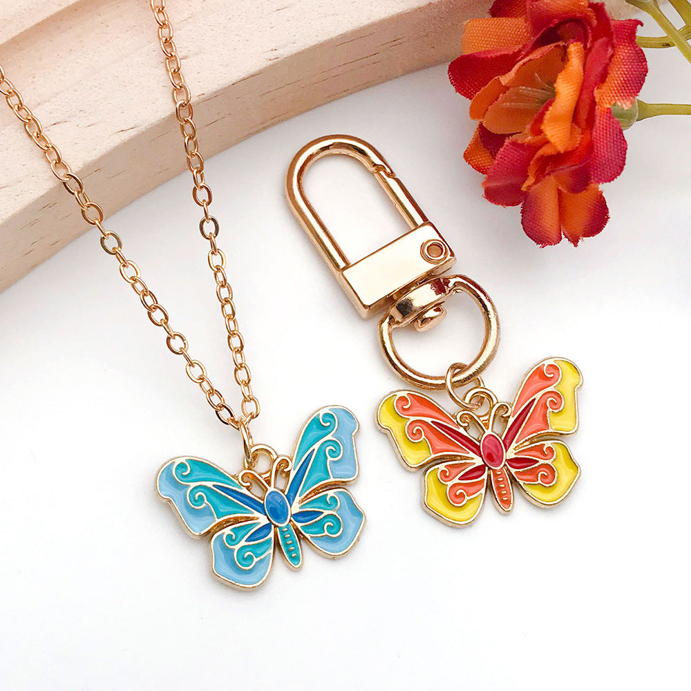Two Tone Enamel Zinc Alloy Butterfly Charm Pendant for DIY Necklace Bracelet Jewelry Making