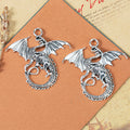 Winged Dragon Metal Charm in 6 Finishes for Jewelry Crafts view 4