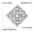 Square Crystal and Pearl Cluster Brooch in Three Finishes view 7