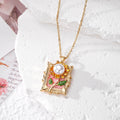Enamel Pearl Flower Pendant Necklaces Gold Cable Chain 14 Styles view 3