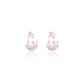 Gold and Silver Irregular Teardrop Clear Accent Stud Earrings view 5