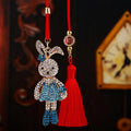 Jeweled Long Leg Rabbit Vehicle Hanging Ornaments in Two Colors and Cord Only Option view 2