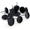 Colorful Round Bezel Stud Earring Settings in 17 Finishes view 3