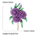 Hydrangea Flower Brooch In 4 Styles With Polished Metal And Decorative Details view 6
