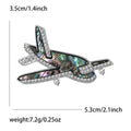 Shell Effect Airplane Brooch With Clear Crystal Frame view 6