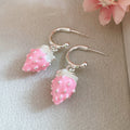 Textured Strawberry Drop Earrings in Five Candy Colors view 6