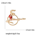 Gold Tone Rhythmic Gymnast Brooch for Jackets Scarves and Lapels view 7