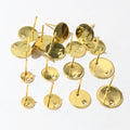 Round Post Earring Pad Findings in Three Metal Finishes and Four Sizes view 3