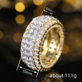 Two Tone Gold Silver Pave Full Eternity Band Ring Five Sizes view 4