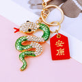 Jeweled Snake Keychains with Seven Color and Blessing Plaque Options view 2