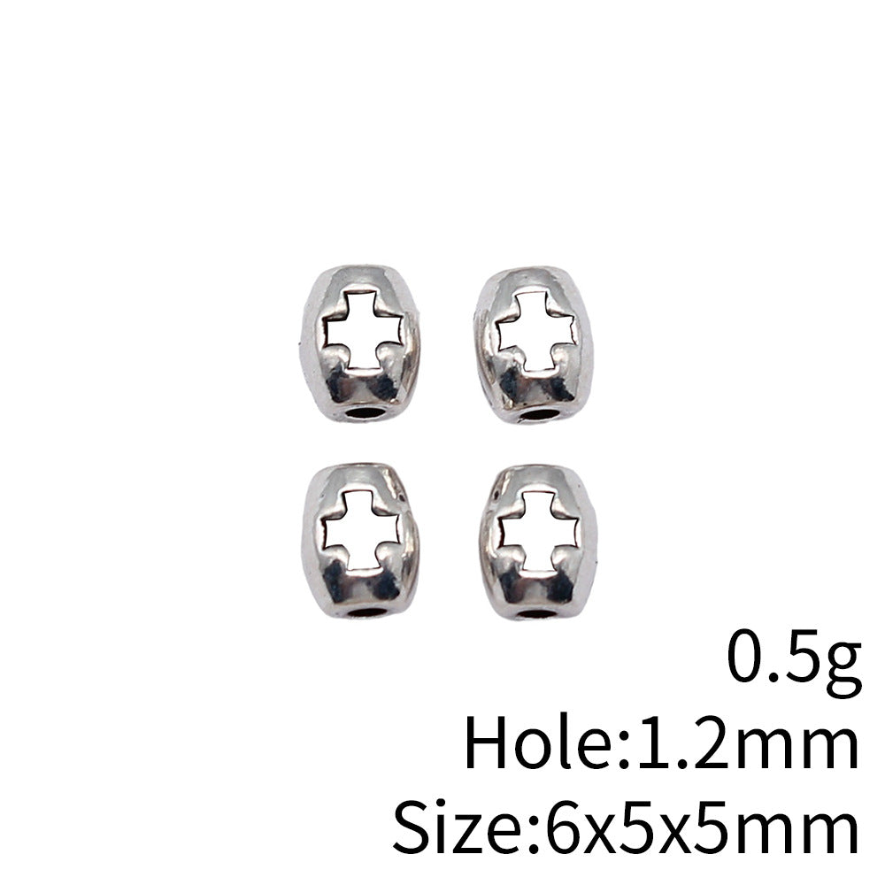 6x5x5mm 0.5g Multicolor Zinc Alloy Cross Spacer Beads for Bracelet Necklace DIY Jewelry Making