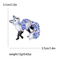Enamel Gemstone Fox Brooch Red Champagne Purple Blue view 9