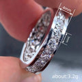 White Gold Tone Channel Set Eternity Band Finger Ring Sizes 6-10 view 4